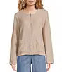 Eileen Fisher Organic Cotton Boucle Round Neck Long Sleeve Jacket