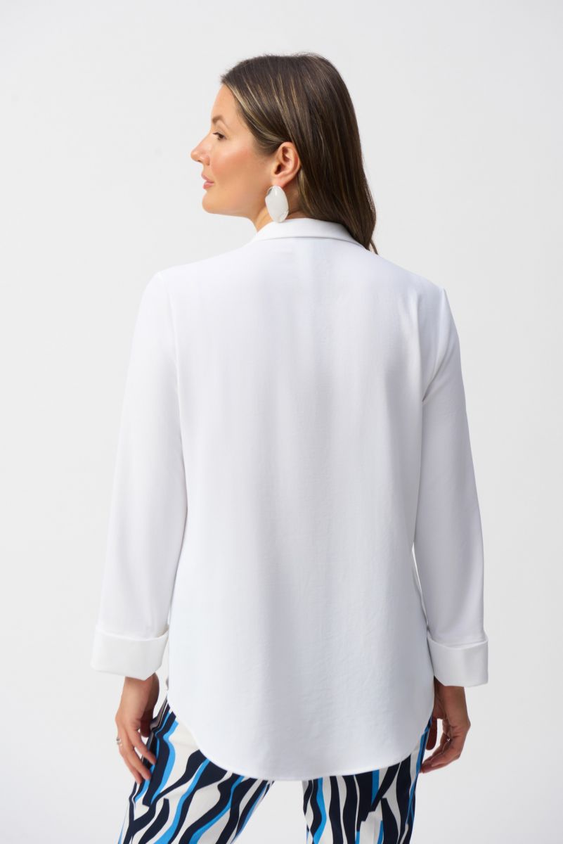 JOSEPH RIBKOFF Vanilla Straight Top With Button Detail