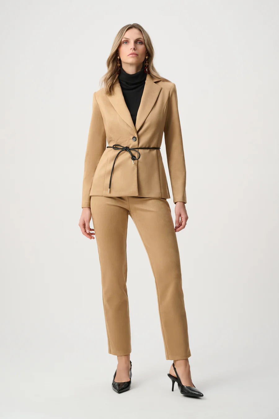 JOSEPH RIBKOFF SCUBA SUEDE SLIM-FIT PULL-ON PANTS