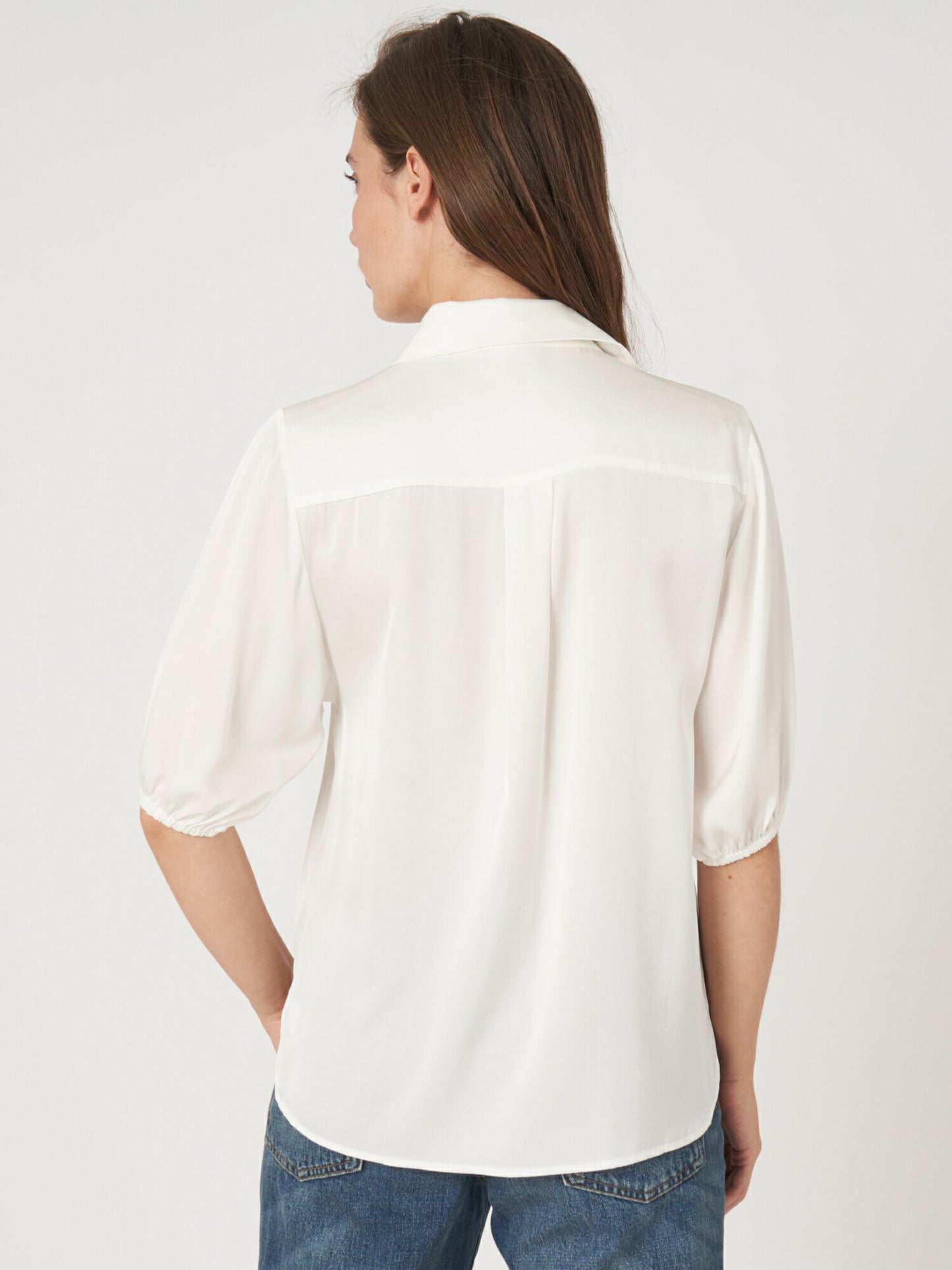 REPEAT Loose Fit Shirt Blouse With Sleeves With Elastic Cuffs