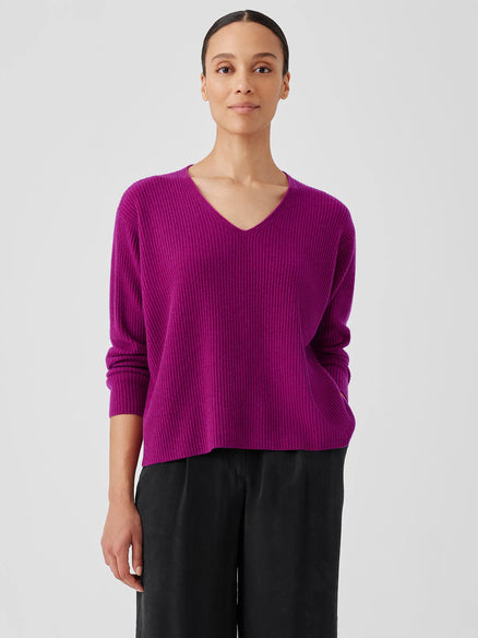 EILEEN FISHER V-Neck Pullover Rhapsody