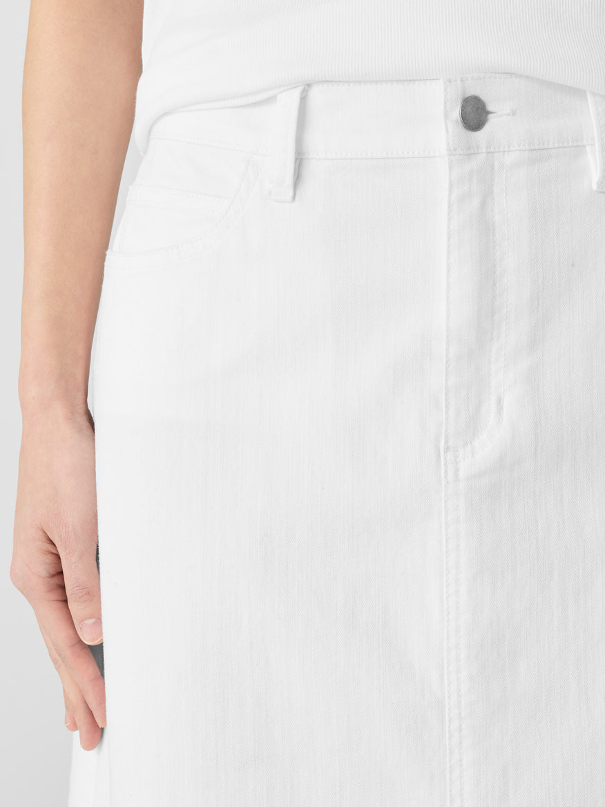 EILEEN FISHER Garment-Dyed Organic Cotton Denim A-Line Skirt