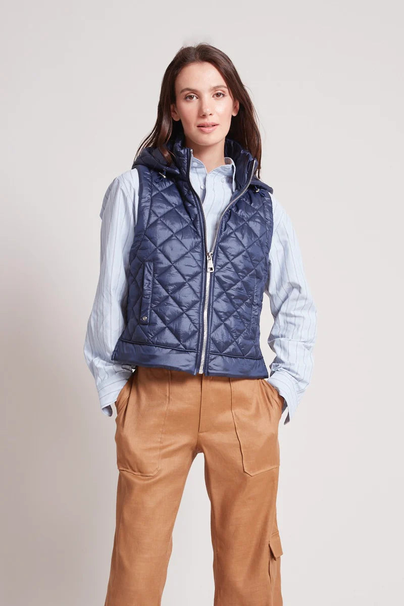 ADROIT ATELIER TALIA QUILTED GILET W/ REMOVABLE HOOD