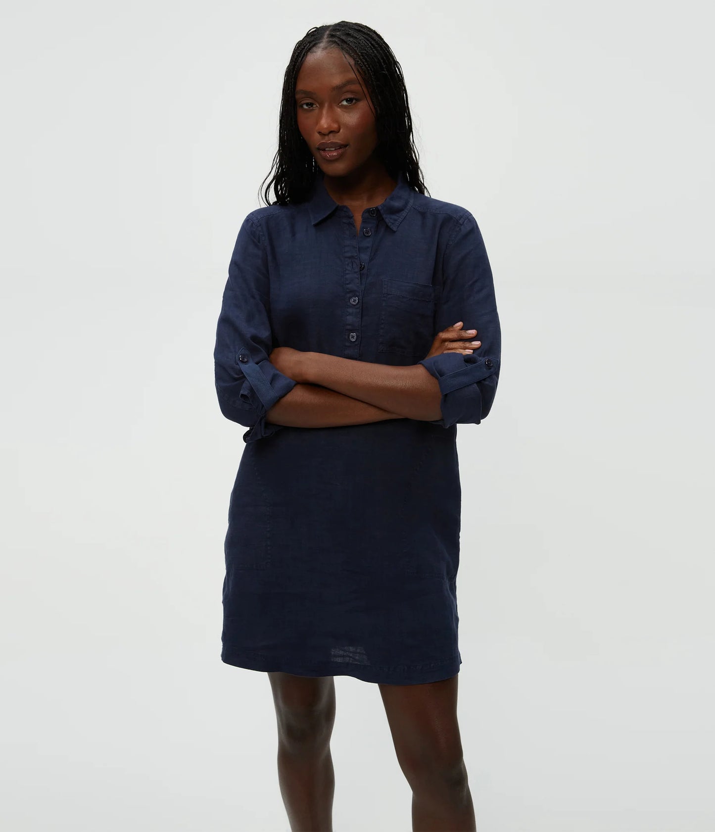 MICHAEL STARS Eleanor Linen Shirt Dress