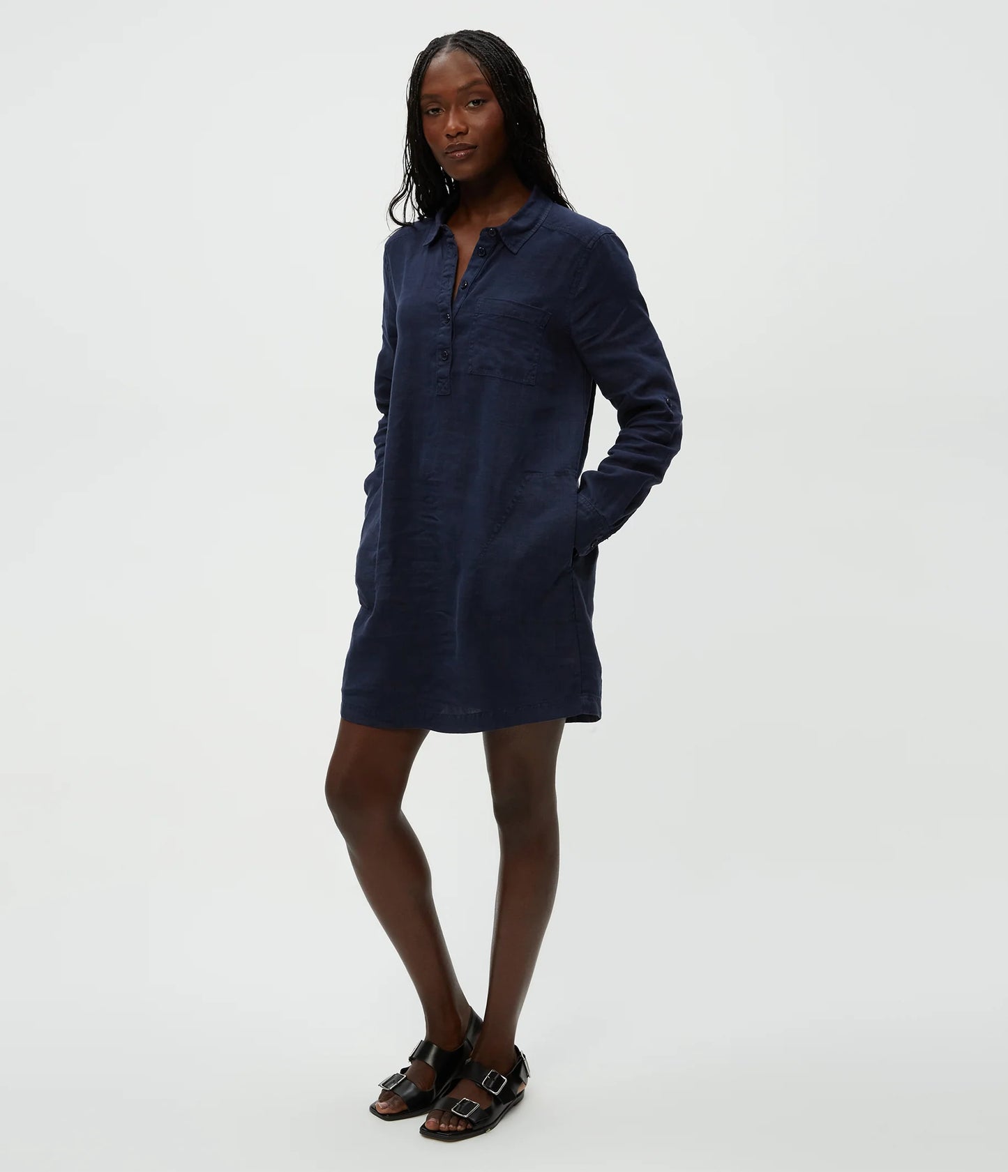 MICHAEL STARS Eleanor Linen Shirt Dress