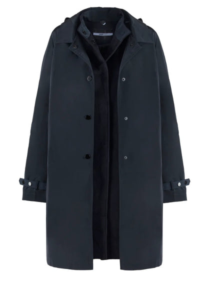 JANE POST Navy Iconic Cashmere Double Coat