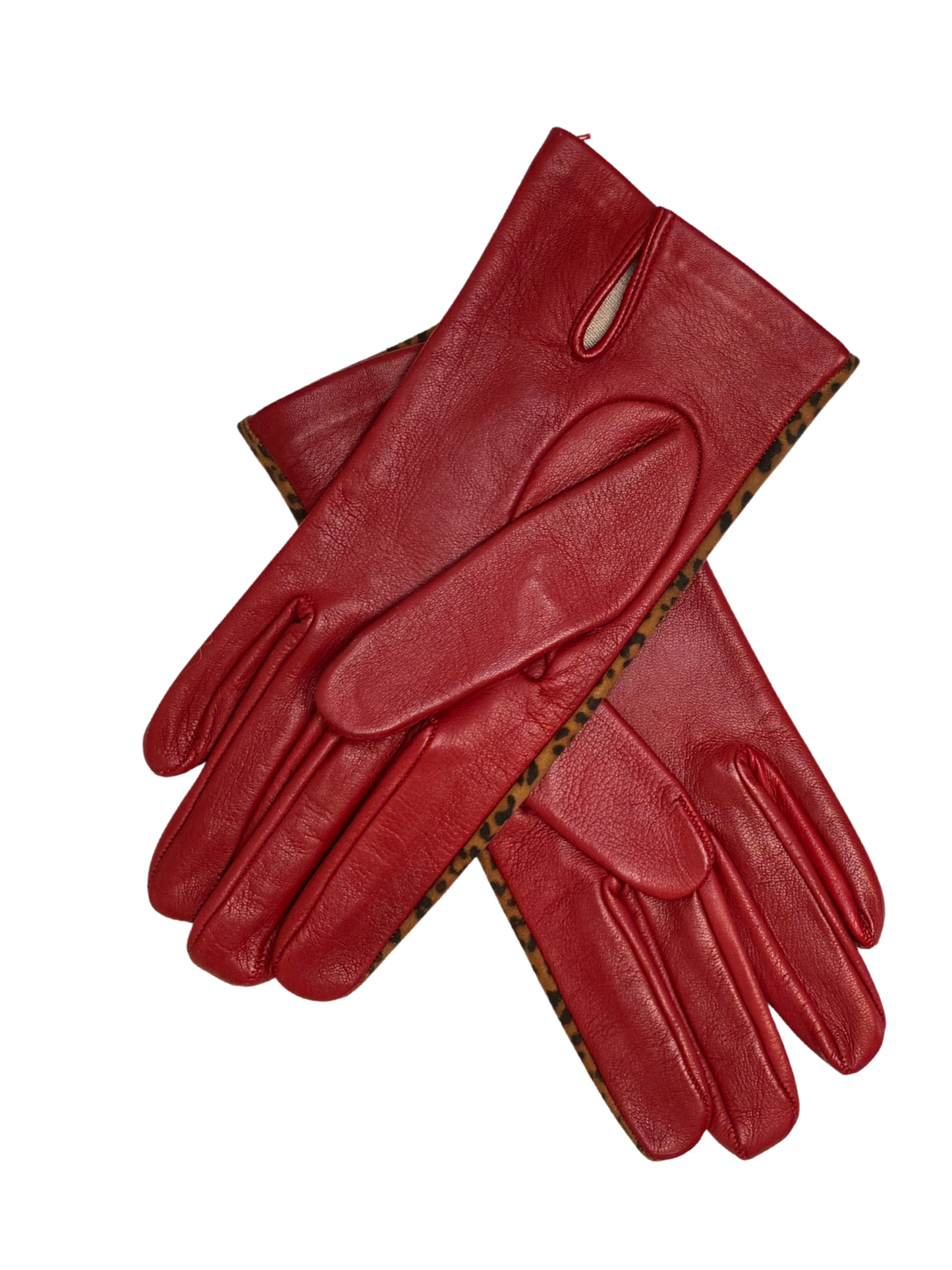 AMATO Cheetah Print Leather Gloves