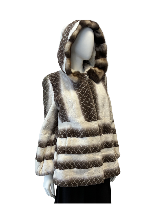 Rex Rabbit Jacket w/Mink trim