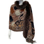 Embroidered Wrap Fur Trim (Brown)