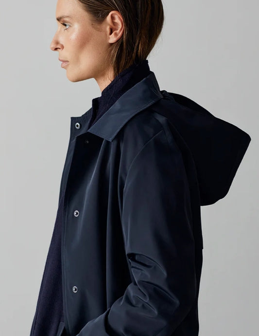 JANE POST Navy Iconic Cashmere Double Coat