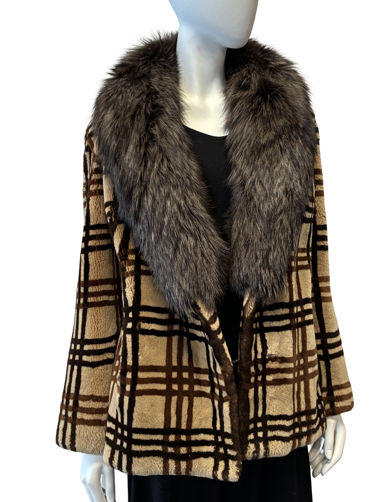Sheered Beaver Jacket Fox Collar