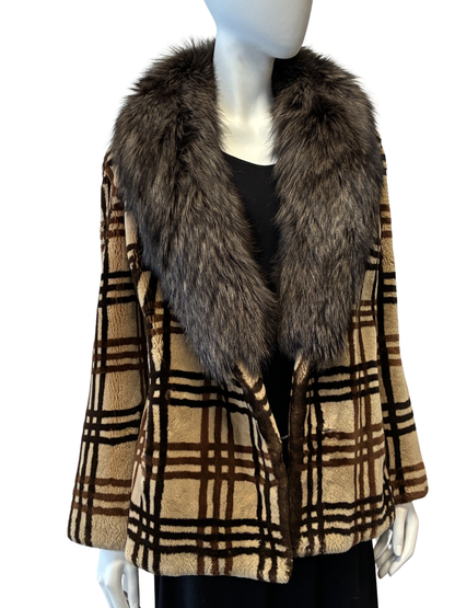 Sheered Beaver Jacket Fox Collar