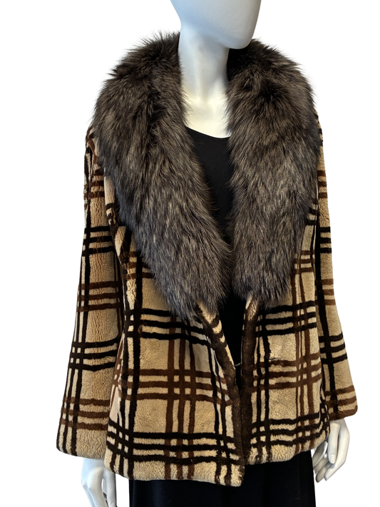 Sheered Beaver Jacket Fox Collar