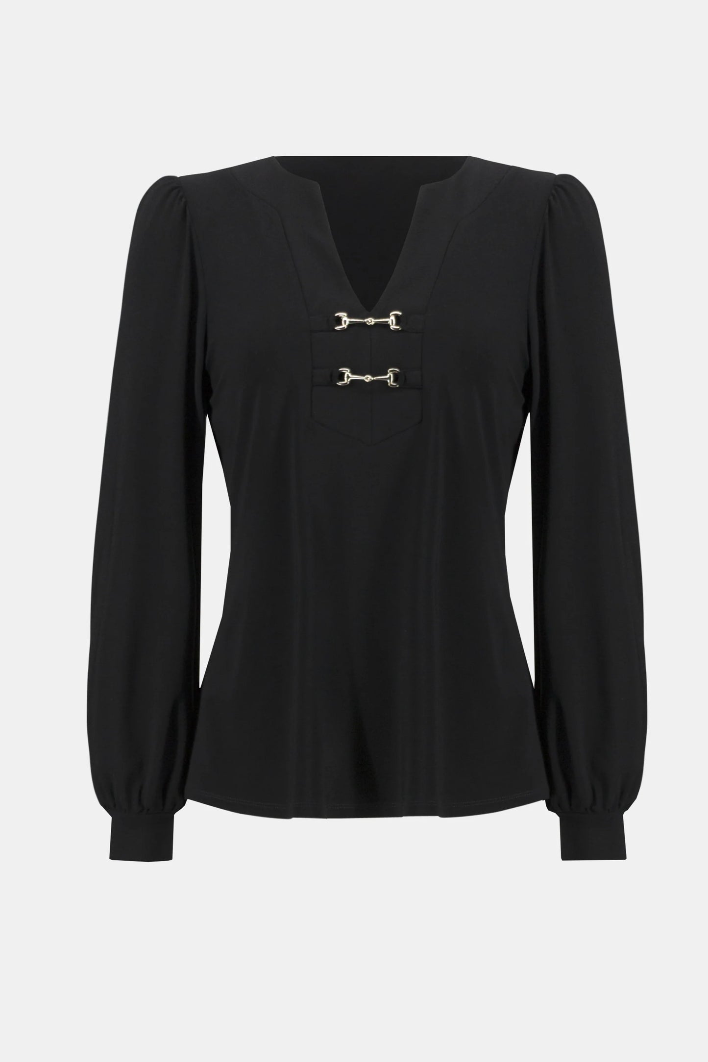 Joseph Ribkoff Metallic Puff Sleeve Blouse
