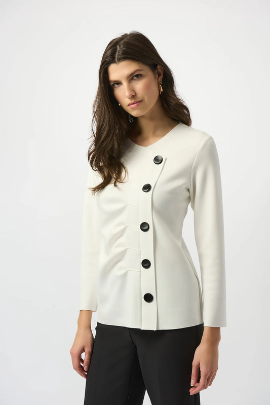 JOSEPH RIBKOFF Off-White Scuba Jersey Straight Top