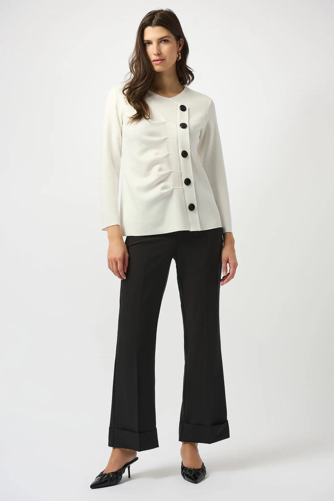 JOSEPH RIBKOFF Off-White Scuba Jersey Straight Top
