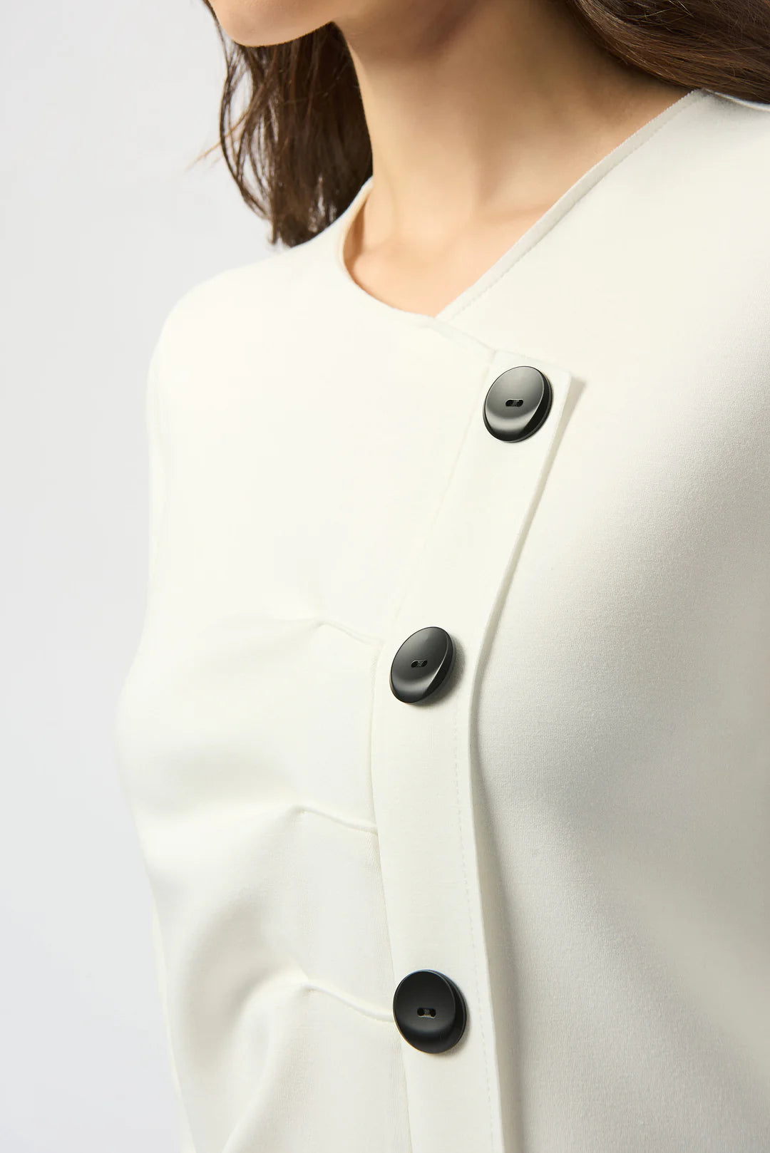 JOSEPH RIBKOFF Off-White Scuba Jersey Straight Top