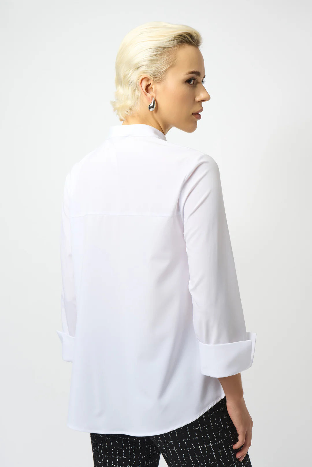 JOSEPH RIBKOFF Optic White Ruffled Blouse