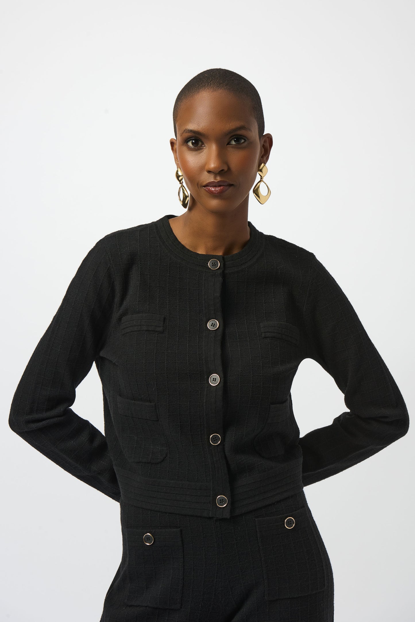 JOSEPH RIBKOFF Striped Long-sleeve Crew Neck