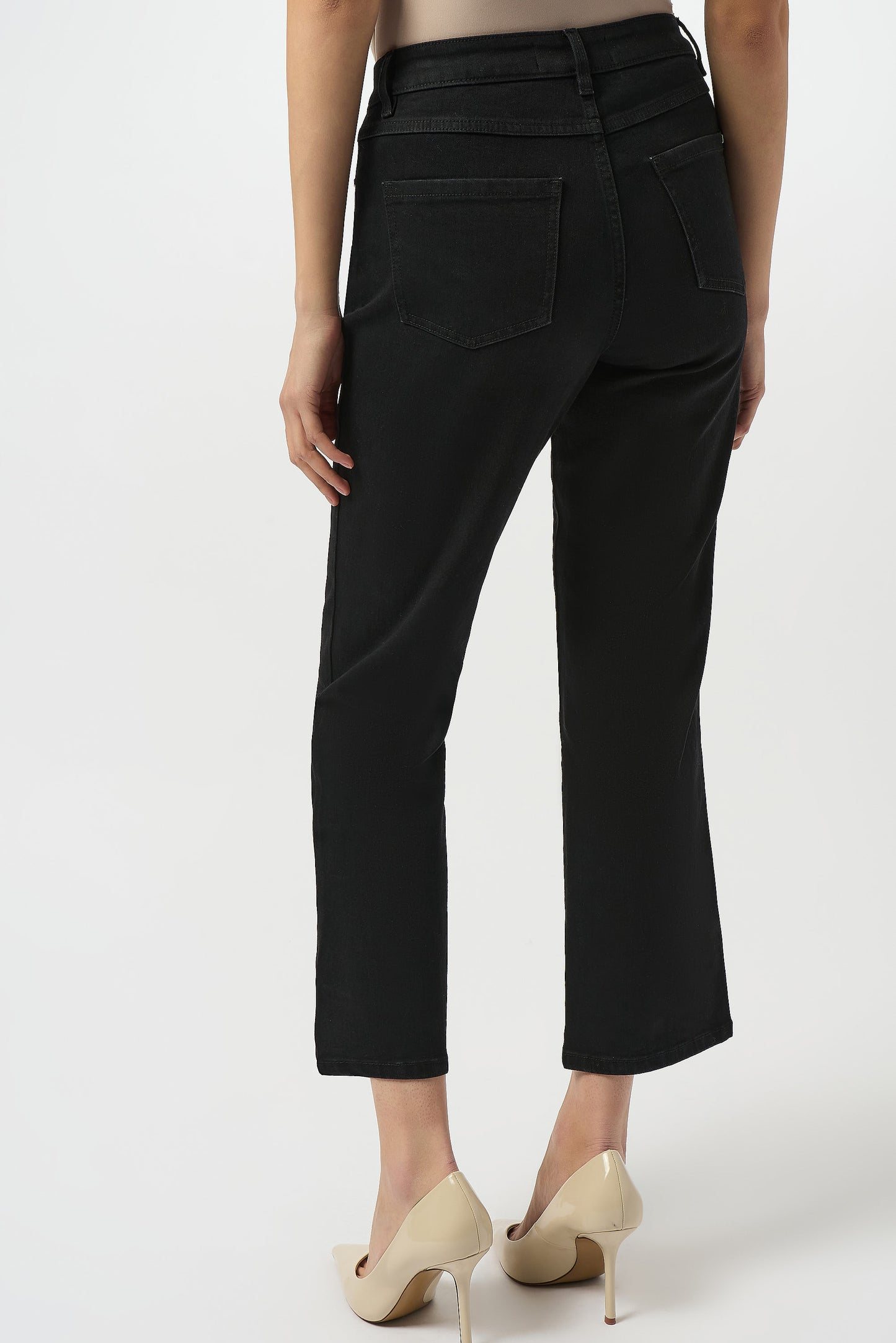 JOSEPH RIBKOFF Black pant crystal embellishment