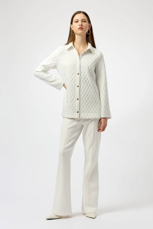 JOSEPH RIBKOFF Quilted Knit A-Line Jacket