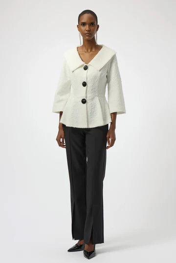 JOSEPH RIBKOFF Sequined Bouclé Knit Peplum Jacket