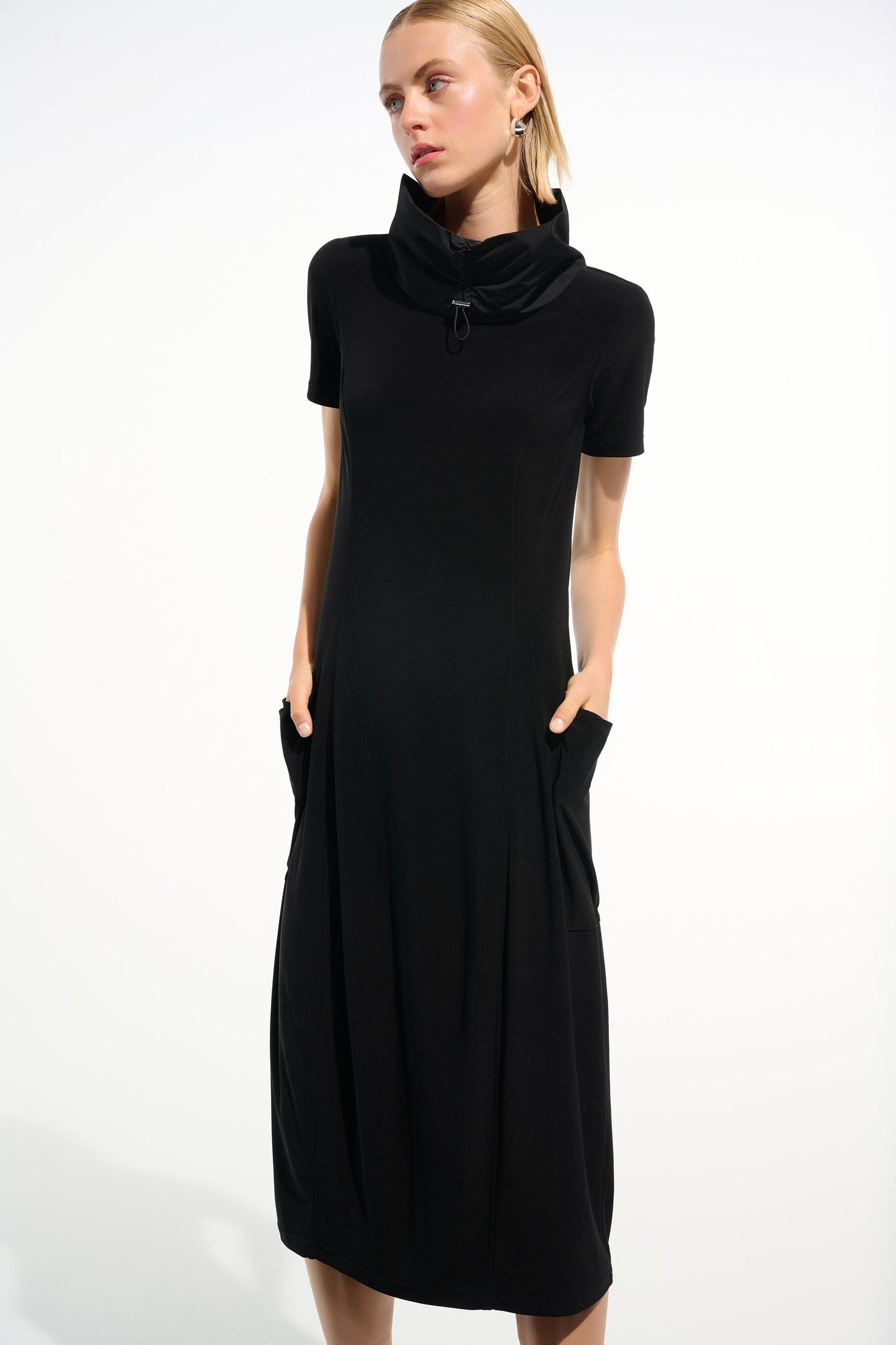 JOSEPH RIBKOFF Cocoon Dress With Funnel Collar