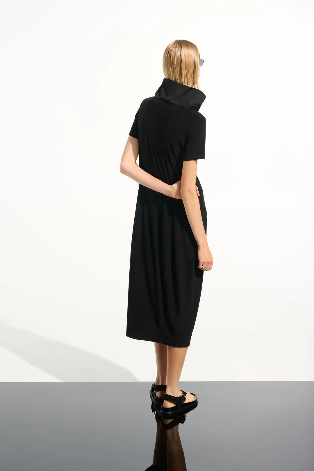 JOSEPH RIBKOFF Cocoon Dress With Funnel Collar