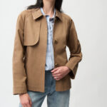 JOSEPH RIBKOFF Short Trench Jacket With Rhinestones