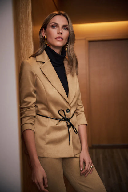 Joseph Ribkoff SCUBA SUEDE TIE-BELT BLAZER