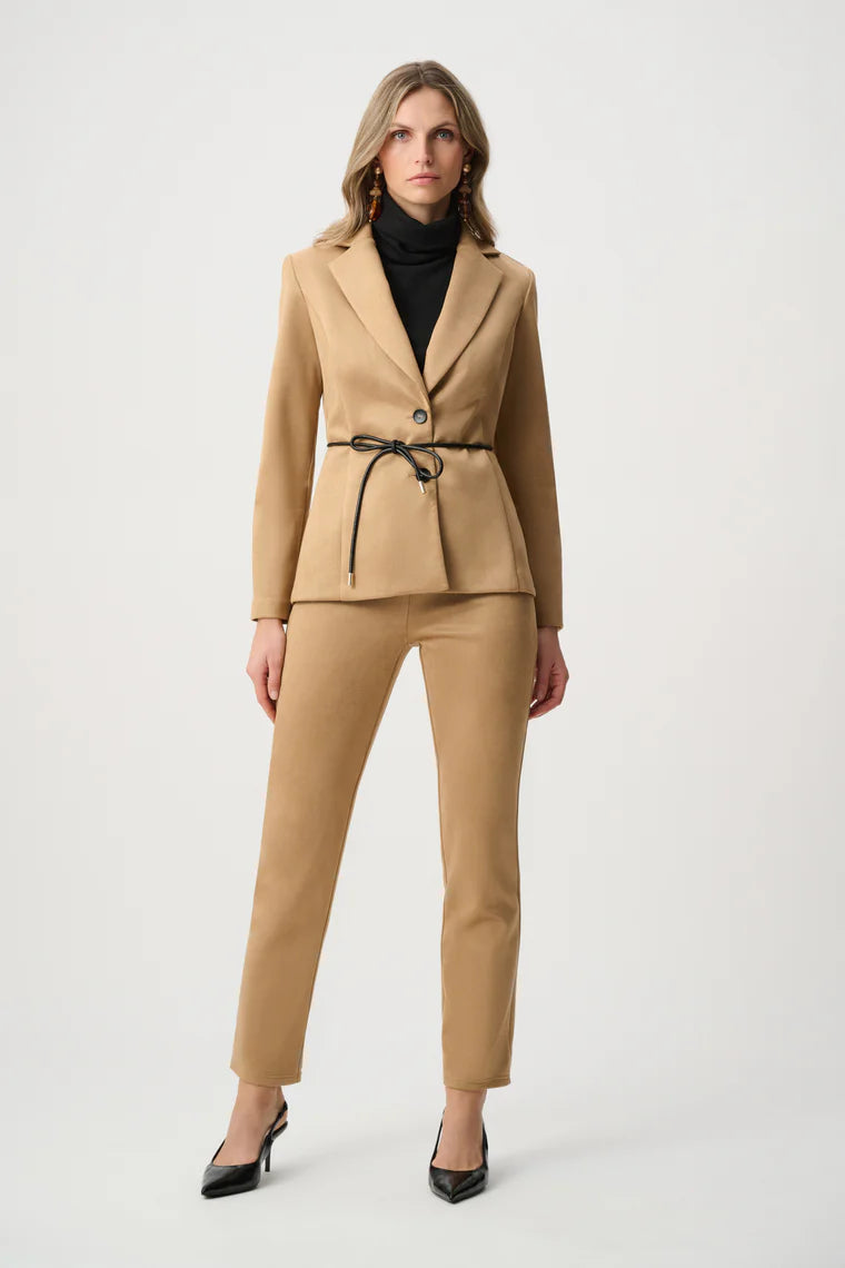 Joseph Ribkoff SCUBA SUEDE TIE-BELT BLAZER