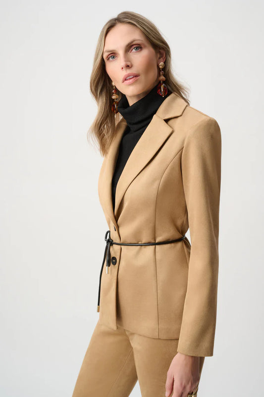 Joseph Ribkoff SCUBA SUEDE TIE-BELT BLAZER