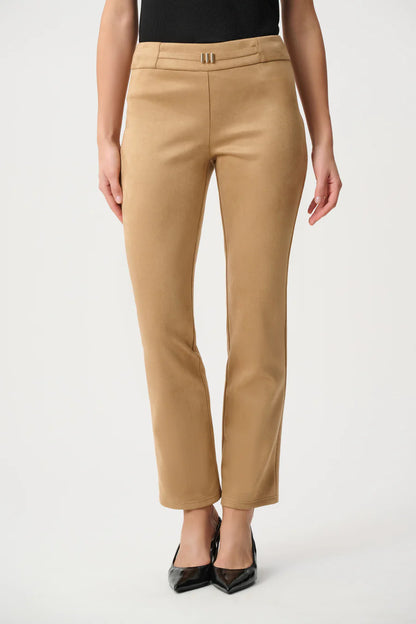 JOSEPH RIBKOFF SCUBA SUEDE SLIM-FIT PULL-ON PANTS