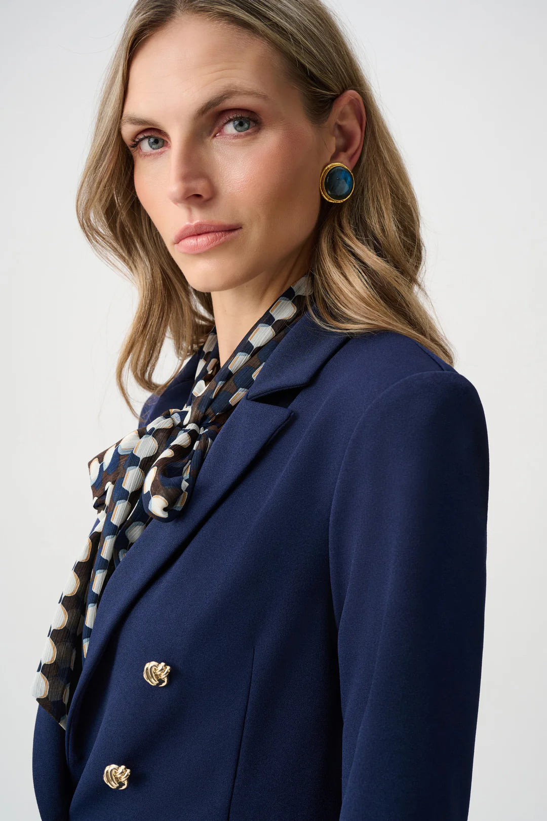 JOSEPH RIBKOFF Chiffon Tie-Neck Blouse