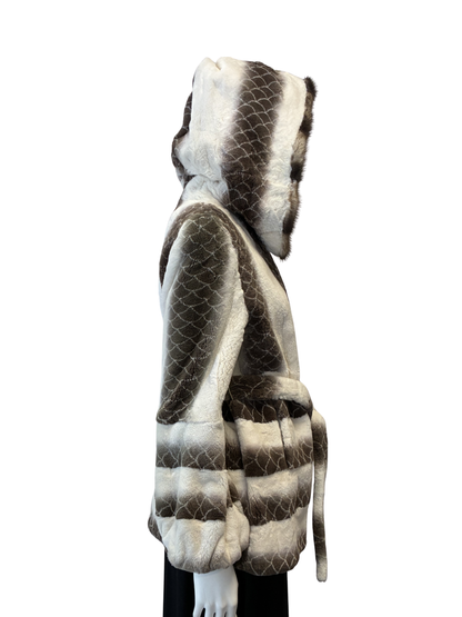 Rex Rabbit Jacket w/Mink trim