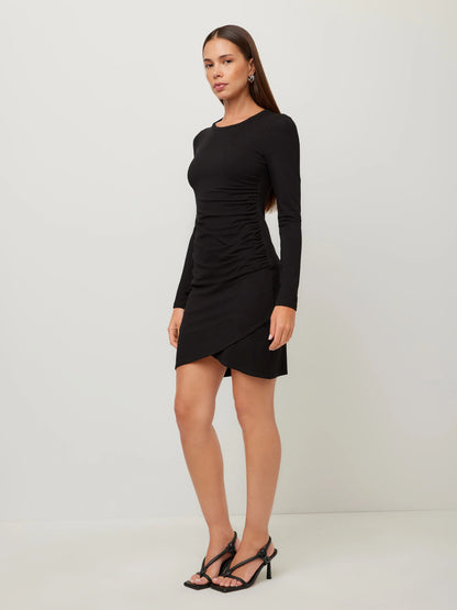 FIFTEEN TWENTY GRACIE LONG SLEEVE SIDE-SHIRRED DRESS
