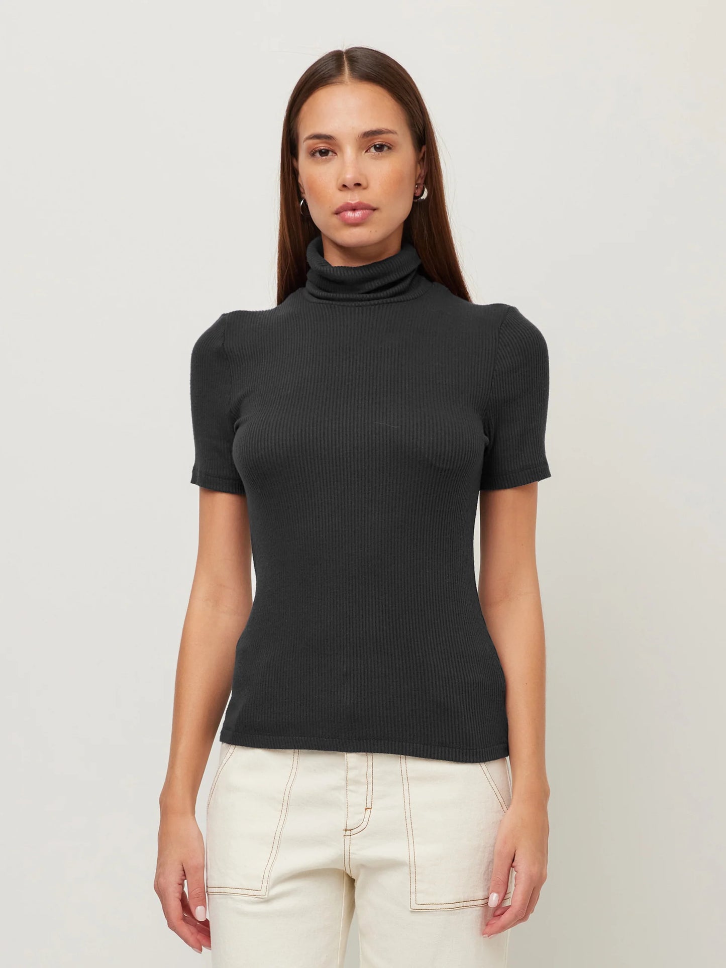 FIFTEEN TWENTY JANA SHORT SLEEVE TURTLENECK TOP