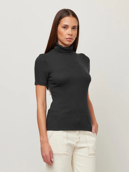 FIFTEEN TWENTY JANA SHORT SLEEVE TURTLENECK TOP