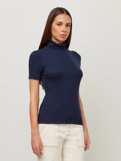 FIFTEEN TWENTY JANA SHORT SLEEVE TURTLENECK TOP
