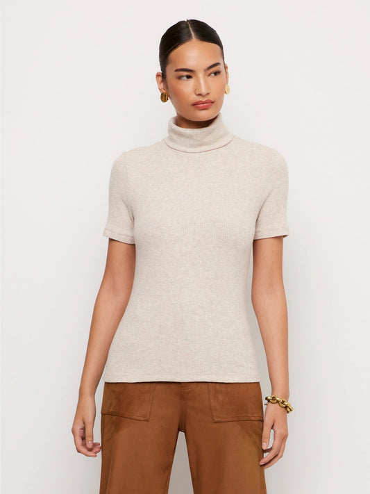 FIFTEEN TWENTY JANA SHORT SLEEVE TURTLENECK TOP
