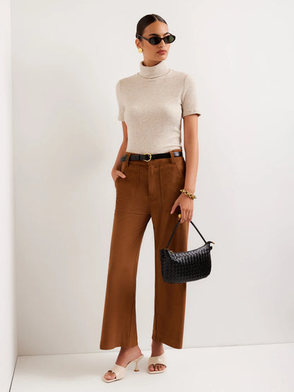 FIFTEEN TWENTY JANA SHORT SLEEVE TURTLENECK TOP