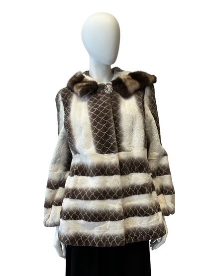 Rex Rabbit Jacket w/Mink trim