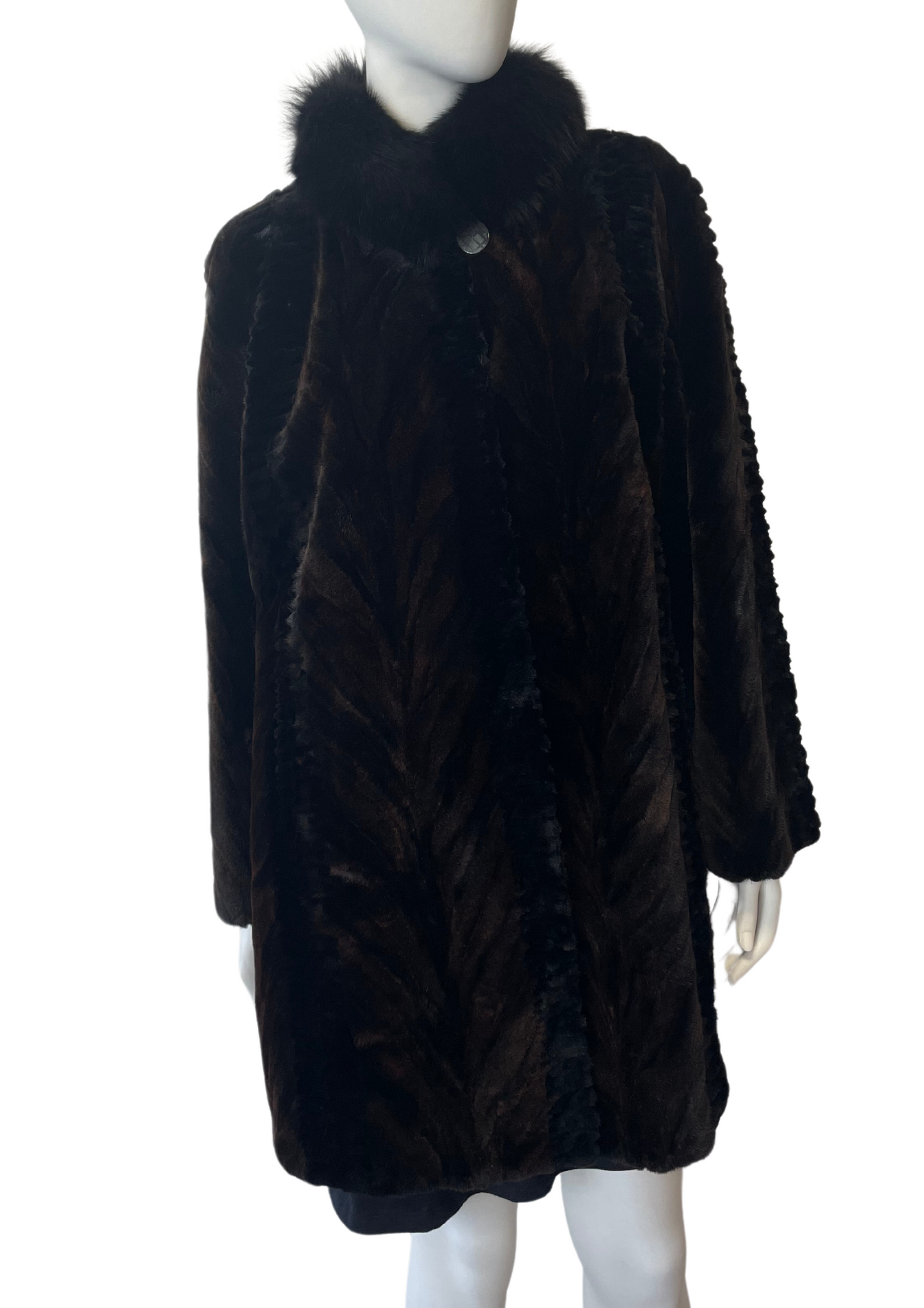 PREOWNED Sheared Mink/Taffeta Reversible