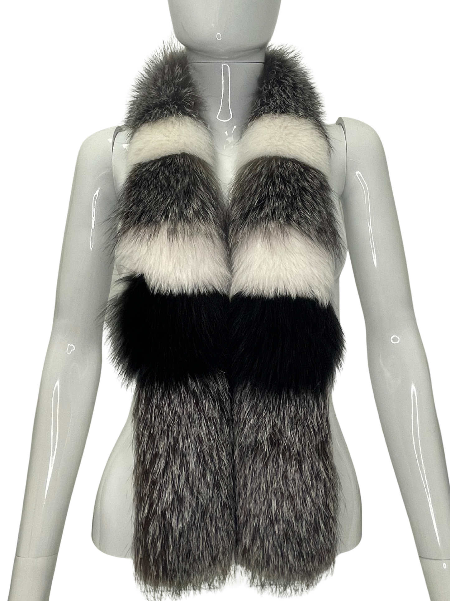 Silver, Black and White Scarf