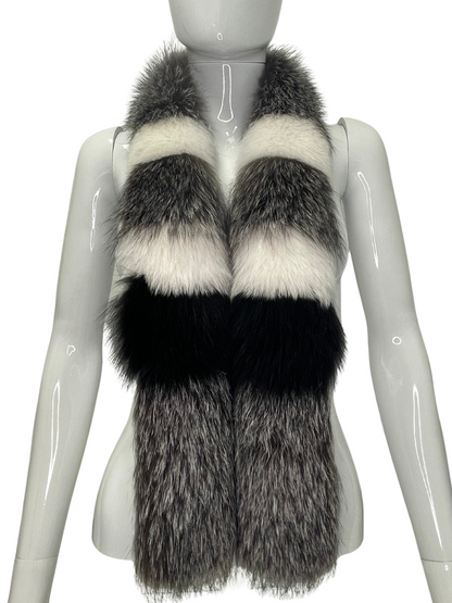 Silver, Black and White Scarf