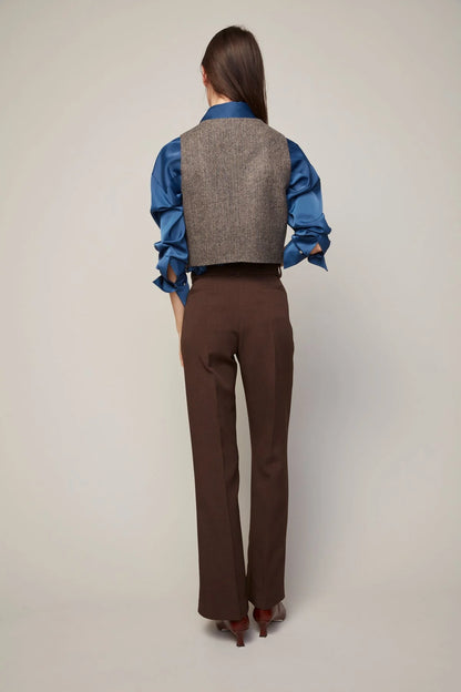 ADROIT ATELIER Benji Straight Leg Pant With Removable Belt - Java