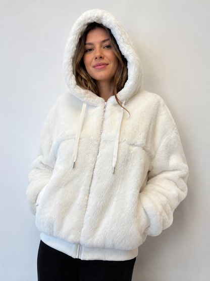 White Rex Rabbit Bomber Jacket