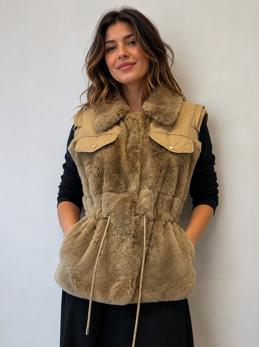 Brown Rex Rabbit Vest