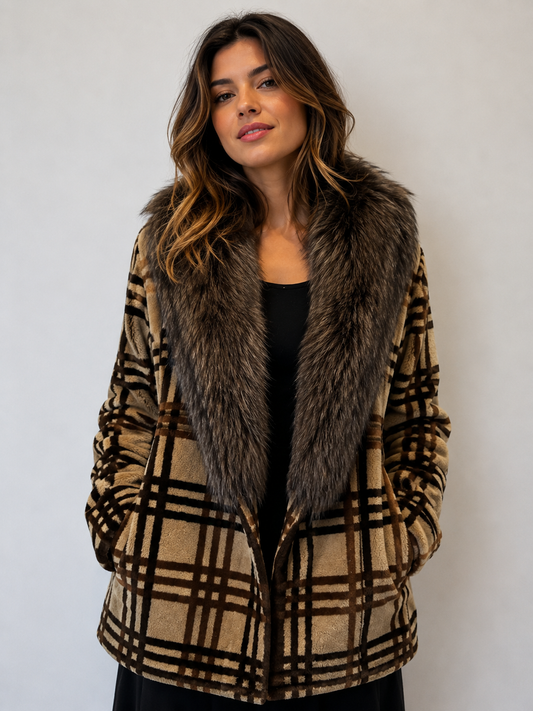 Sheered Beaver Jacket Fox Collar