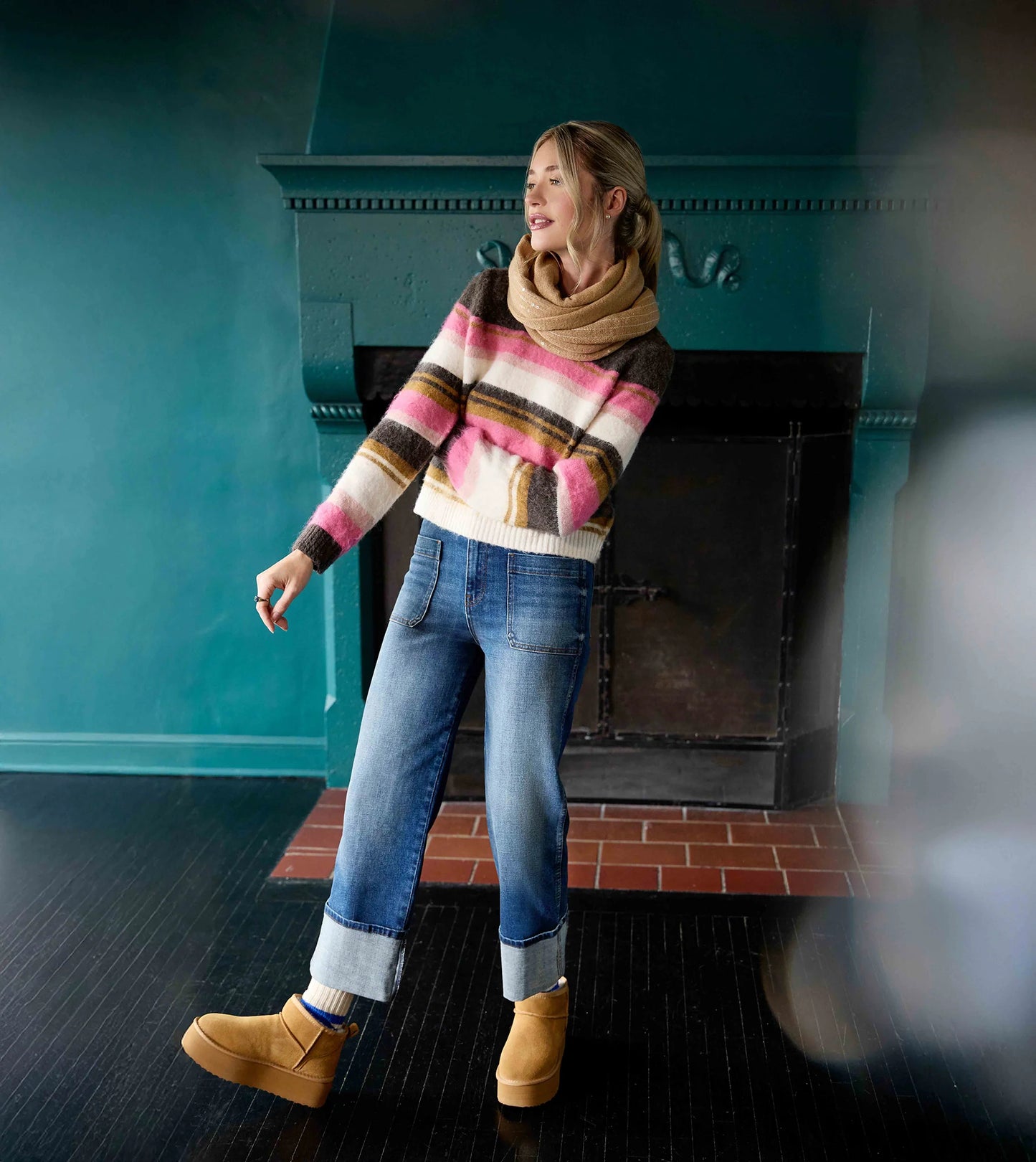 KUT FROM THE KLOTH Elvira Zzz Striped Pullover Sweater